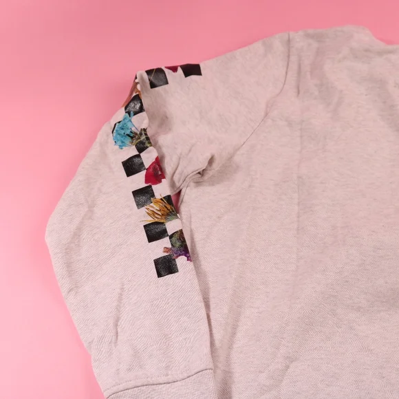 Vans Tangled Pressed Floral Hoodie, Size Womens L Oatmeal Cottage Core Vibes - Picture 4 of 8